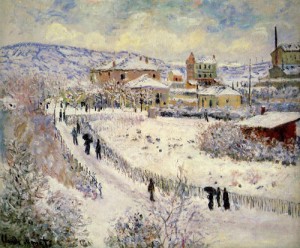 Oil monet,claud Painting - View of Argenteuil in the Snow 1875 by Monet,Claud