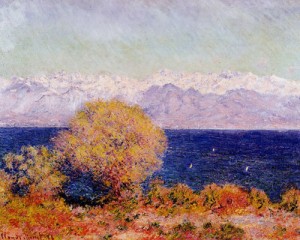 Oil monet,claud Painting - View of the Bay and Maritime Alps at Antibes 1888 by Monet,Claud