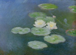 Oil water Painting - Water Lilies Evening Effect 1897-1899 by Monet,Claud