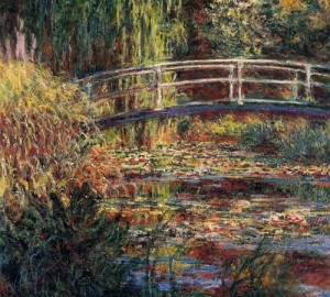 Oil lily Painting - Water Lily Pond Symphony in Rose 1900 by Monet,Claud