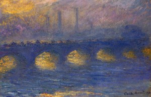 Oil monet,claud Painting - Waterloo Bridge Overcast Weather2 1899-1901 by Monet,Claud