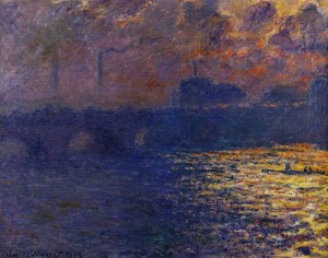 Oil monet,claud Painting - Waterloo Bridge Sunlight Effect1 1899-1901 by Monet,Claud