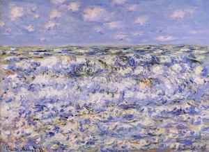Oil monet,claud Painting - Waves Breaking 1881 by Monet,Claud