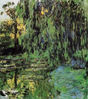 Oil lily Painting - Weeping Willow and Water Lily Pond2 1916-1919 by Monet,Claud