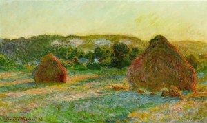 Oil summer Painting - Wheatstacks (End of Summer)  1890-91 by Monet,Claud