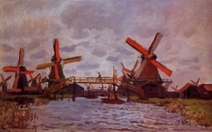 Oil monet,claud Painting - Windmills near Zaandam 1871 by Monet,Claud