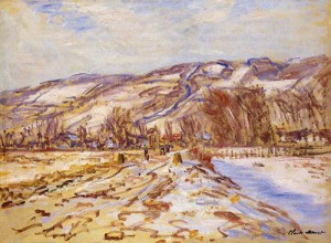 Oil giverny Painting - Winter at Giverny 1886 by Monet,Claud