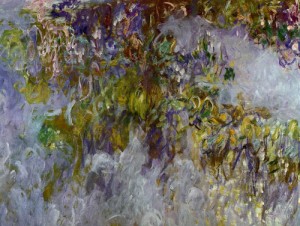 Oil monet,claud Painting - Wisteria (left half)2 1917-1919 by Monet,Claud