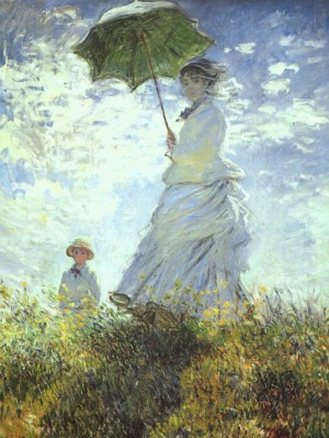 Oil woman Painting - Woman with a Parasol, 1875 by Monet,Claud