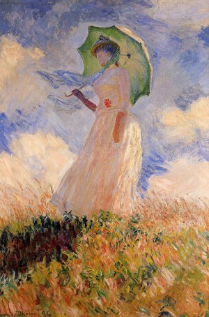Oil woman Painting - Woman with a Parasol 1886 by Monet,Claud