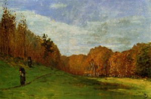 Oil monet,claud Painting - Woodbearers in Fontainebleau Forest 1864 by Monet,Claud