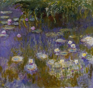 Oil water Painting - Yellow and Lilac Water Lilies 1914-1917 by Monet,Claud
