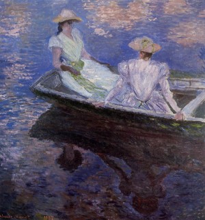 Oil monet,claud Painting - Young Girls in a Row Boat 1887 by Monet,Claud