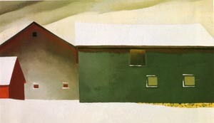 Oil o'keefe Painting - Barn with Snow 1934 by O'Keefe