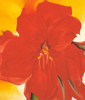 Oil red Painting - Red Amaryllis 1937 by O'Keefe