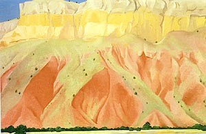 Oil red Painting - Red and Yellow Cliffs 1940 by O'Keefe