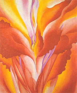 Oil red Painting - Red Canna 1923 by O'Keefe