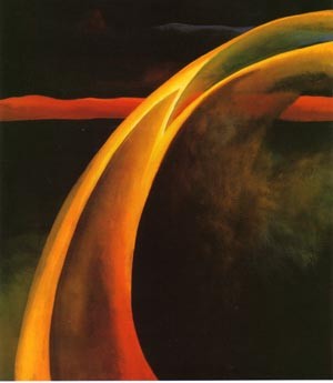 Oil red Painting - Red Orange Streak 1919 by O'Keefe
