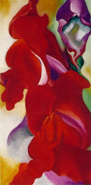 Oil red Painting - Red Snapdragons   c. 1923 by O'Keefe