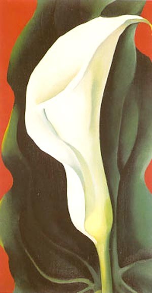 Oil o'keefe Painting - Single Calla Lily (Red) by O'Keefe