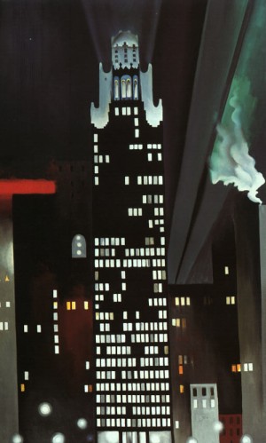 Oil o'keefe Painting - The Radiator Building at Night- New York, 1927 by O'Keefe