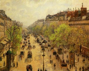 Oil pissarro, camille Painting - Boulevard Montmartre  Spring 1 by Pissarro, Camille