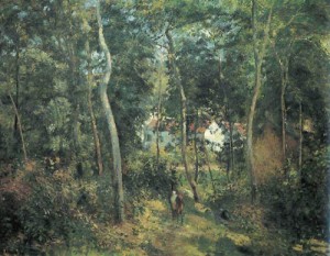 Oil pissarro, camille Painting - Edge of the Woods near L'hermitage by Pissarro, Camille