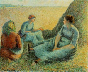 Oil pissarro, camille Painting - Haymakers Resting  1891 by Pissarro, Camille