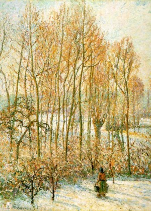 Oil pissarro, camille Painting - Morning Sunlight on the Snow, Eragny Sur Epte, 1895 by Pissarro, Camille