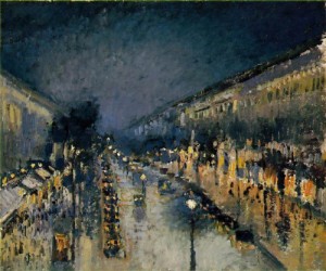 Oil pissarro, camille Painting - Night  1897 by Pissarro, Camille