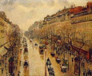 Oil pissarro, camille Painting - Rainy Weather, Afternoon  1897 by Pissarro, Camille