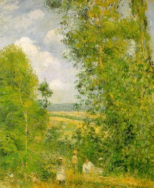 Oil pissarro, camille Painting - Resting in the Woods at Pontoise, 1878 by Pissarro, Camille