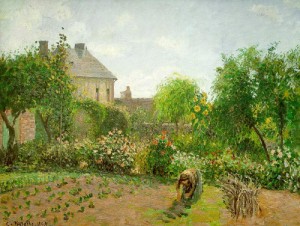 Oil pissarro, camille Painting - Sunset at St. Charles, Eragny, 1891 by Pissarro, Camille