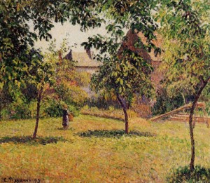 Oil pissarro, camille Painting - The Barn, Morning, Eragny by Pissarro, Camille