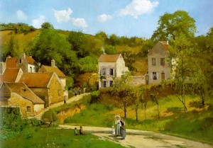 Oil pissarro, camille Painting - The Hermitage at Pontoise, 1867 by Pissarro, Camille