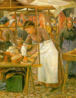 Oil pissarro, camille Painting - The Pork Butcher, 1883 by Pissarro, Camille