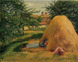 Oil pissarro, camille Painting - The Siesta by Pissarro, Camille
