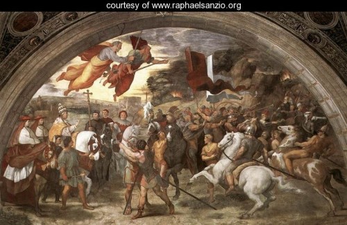 The Meeting Between Leo The Great And Attila by Raphael Sanzio