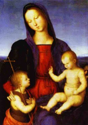 Oil raphael sanzio Painting - Diotalevi Madonna. c.1503 by Raphael Sanzio