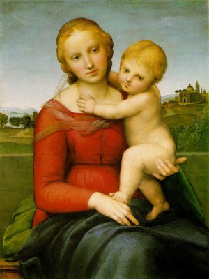 Oil madonna Painting - Madonna & Child (The Small Cowper Madonna), 1505 by Raphael Sanzio