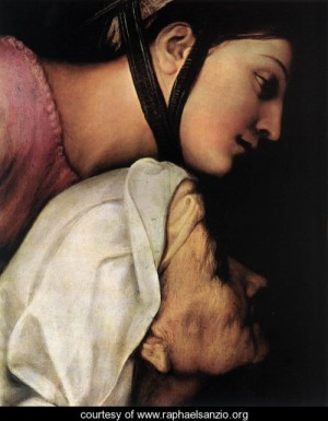 Oil raphael sanzio Painting - Madonna dell'Impannata [detail 1] by Raphael Sanzio
