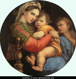 Oil madonna Painting - Madonna della Sedia 1518 by Raphael Sanzio