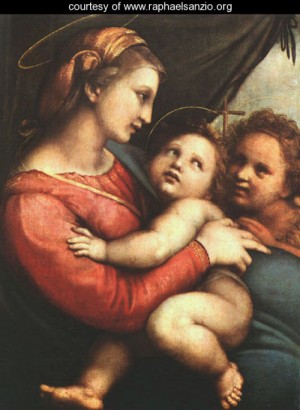 Oil madonna Painting - Madonna della Tenda 1514 by Raphael Sanzio