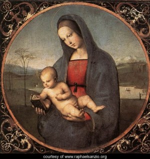 Oil raphael sanzio Painting - Madonna with the Book (or Connestabile Madonna) by Raphael Sanzio