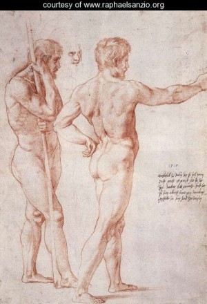 Oil raphael sanzio Painting - Nude Study] by Raphael Sanzio