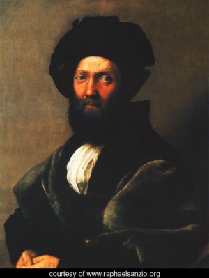Oil raphael sanzio Painting - Portrait of Baldassare Castiglione by Raphael Sanzio