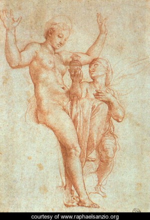 Oil water Painting - Psyche Offering Venus The Water Of Styx by Raphael Sanzio