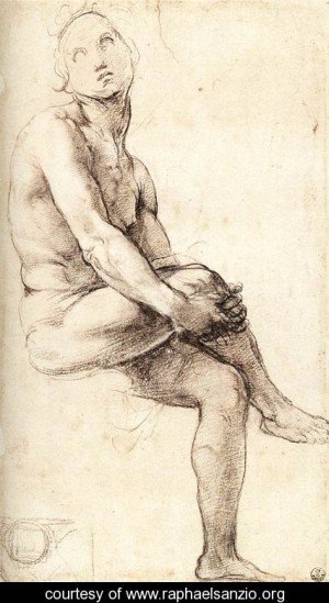 Oil raphael sanzio Painting - Study For Adam by Raphael Sanzio