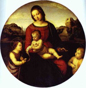 Oil raphael sanzio Painting - Terranuova Madonna. c.1505 by Raphael Sanzio