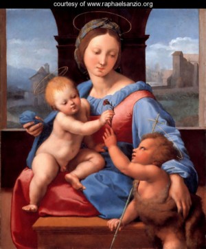Oil madonna Painting - The Garvagh Madonna by Raphael Sanzio